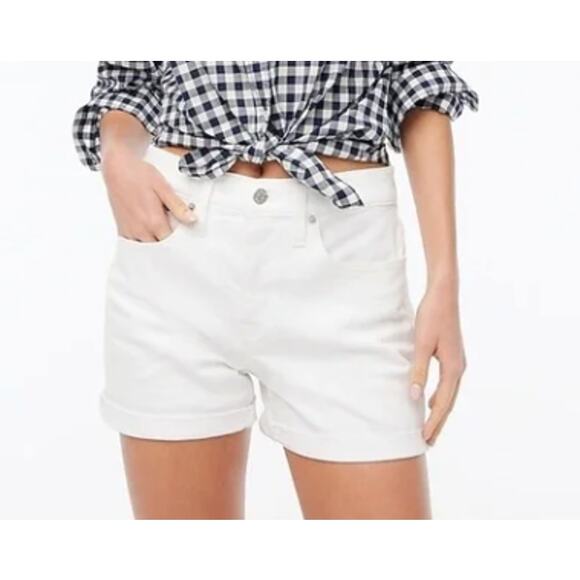 NWT J. Crew Women's Classic Fit Denim Rolled Hem Cut-Off Shorts White Size 31